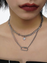 Spliced double zircon necklace