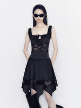 Summer jacquard lace cutout petal dress