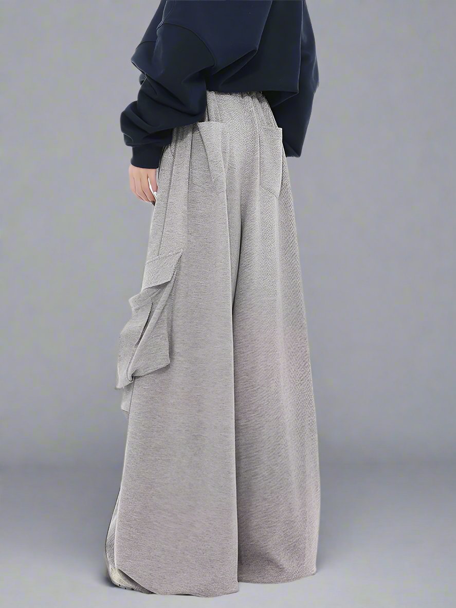 Drawstring cargo design loose slacks