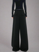 Black wide-leg suit Pants