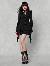 Bow shirt, lace, irregular streamer skirt