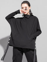 High neck streamer long sleeve T-shirt