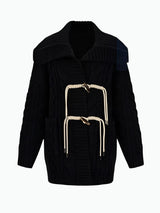 Horn button knitted Jacket