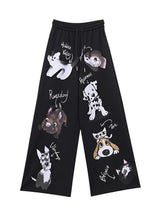 New cute puppy print design casual pants