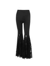 Gothic style black cross flared pants