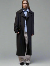 Minimalist wool trench coat