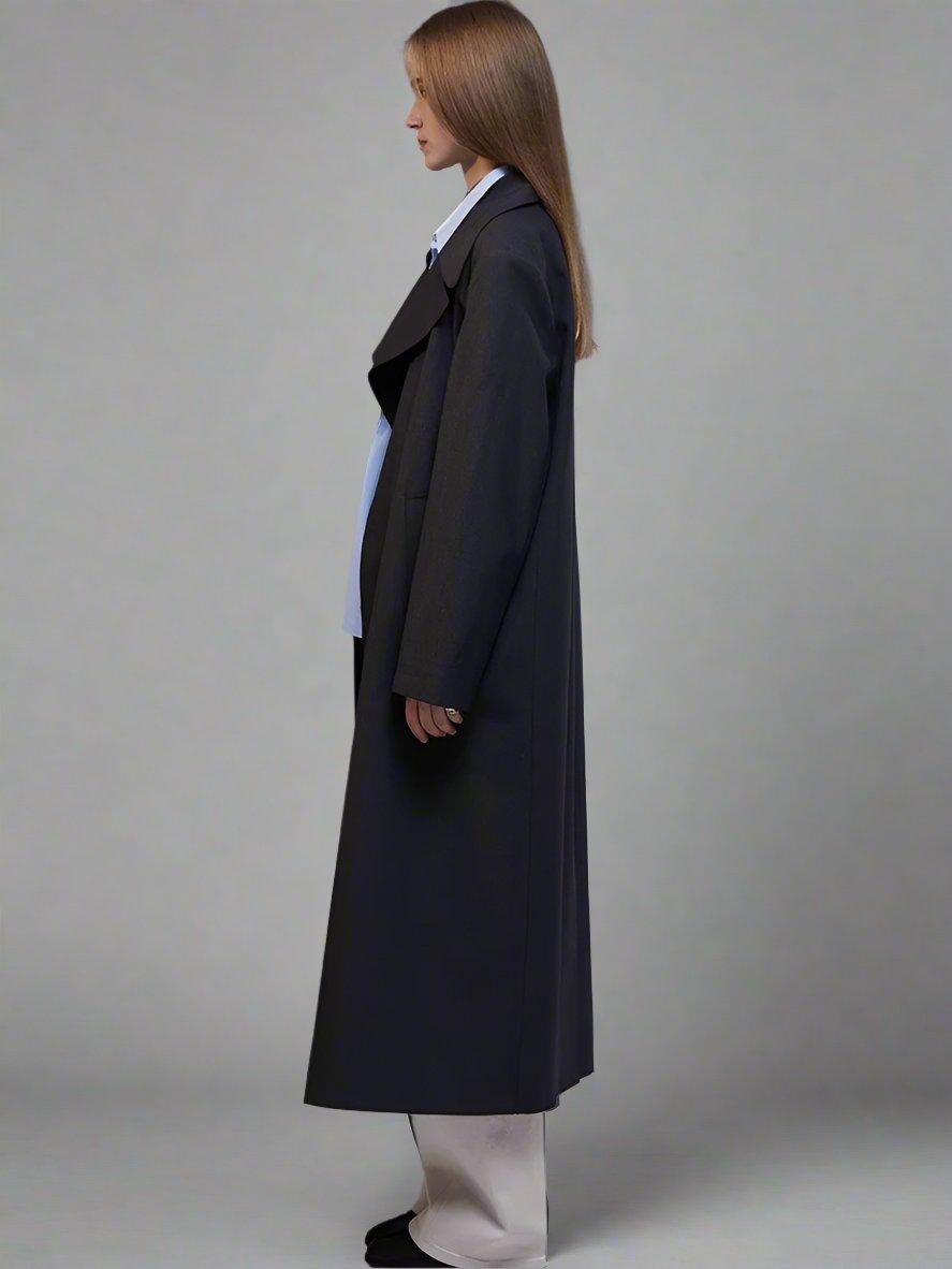 Minimalist wool trench coat