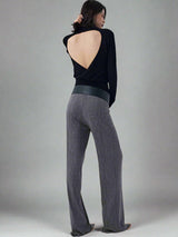 Waistless loose drape wide-leg pants