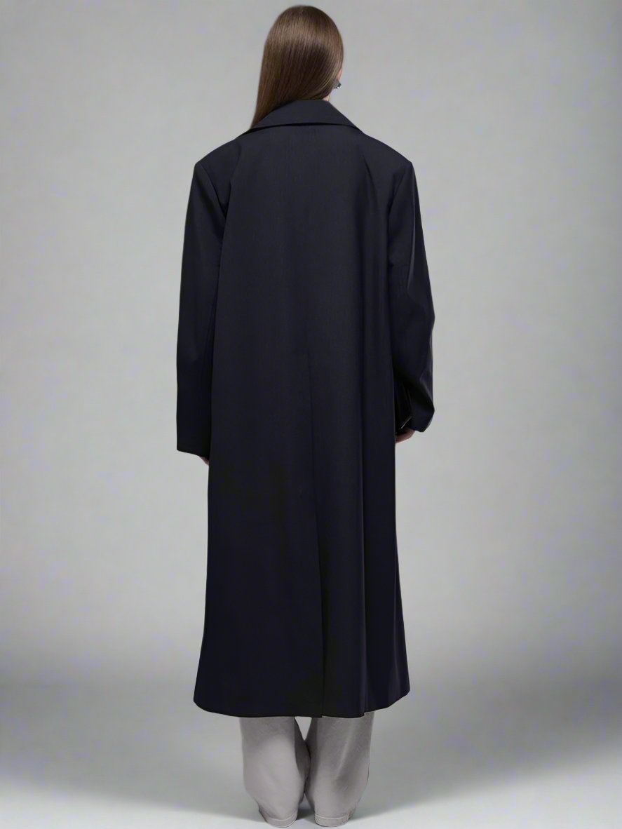 Minimalist wool trench coat