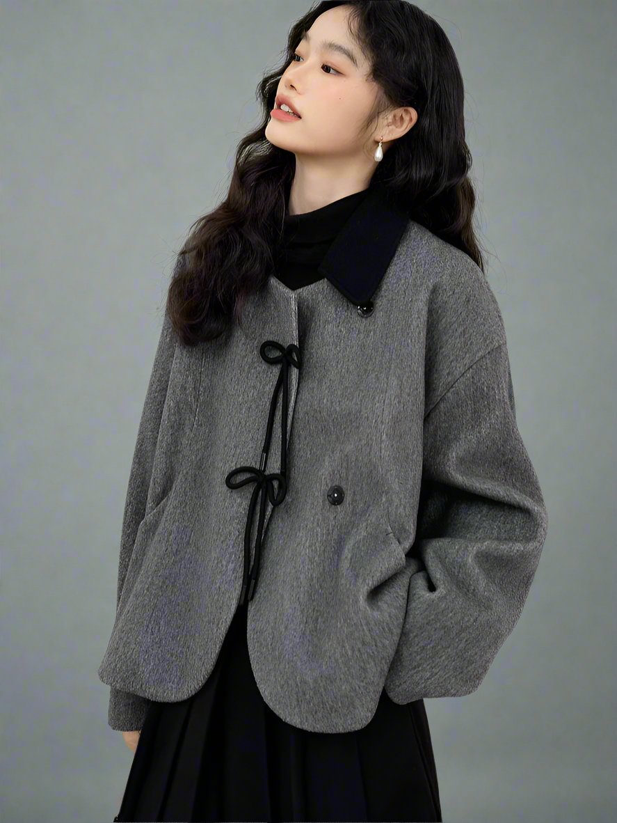 Block lapel short coat