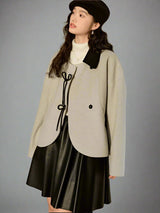 Block lapel short coat