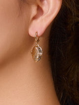 Gold shell light luxury earrings resort style