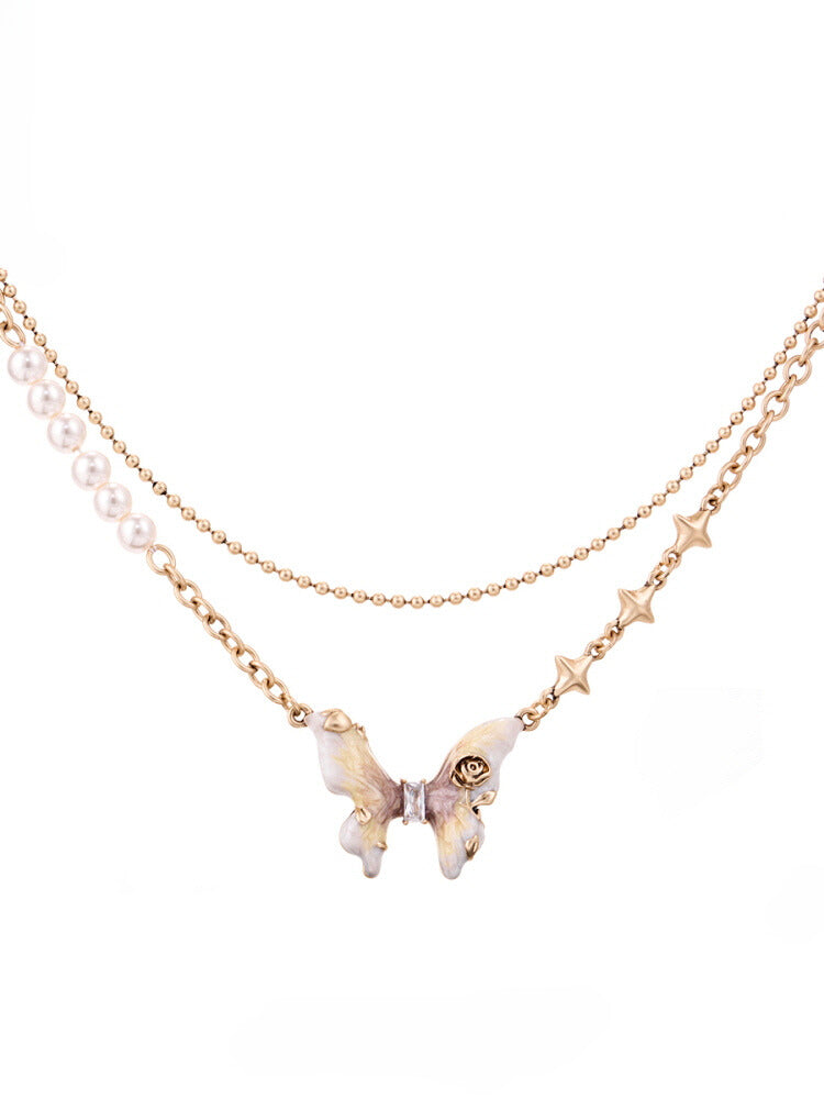 Butterfly clavicle chain necklace