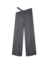 Asymmetrical Waist Suit Casual Pants