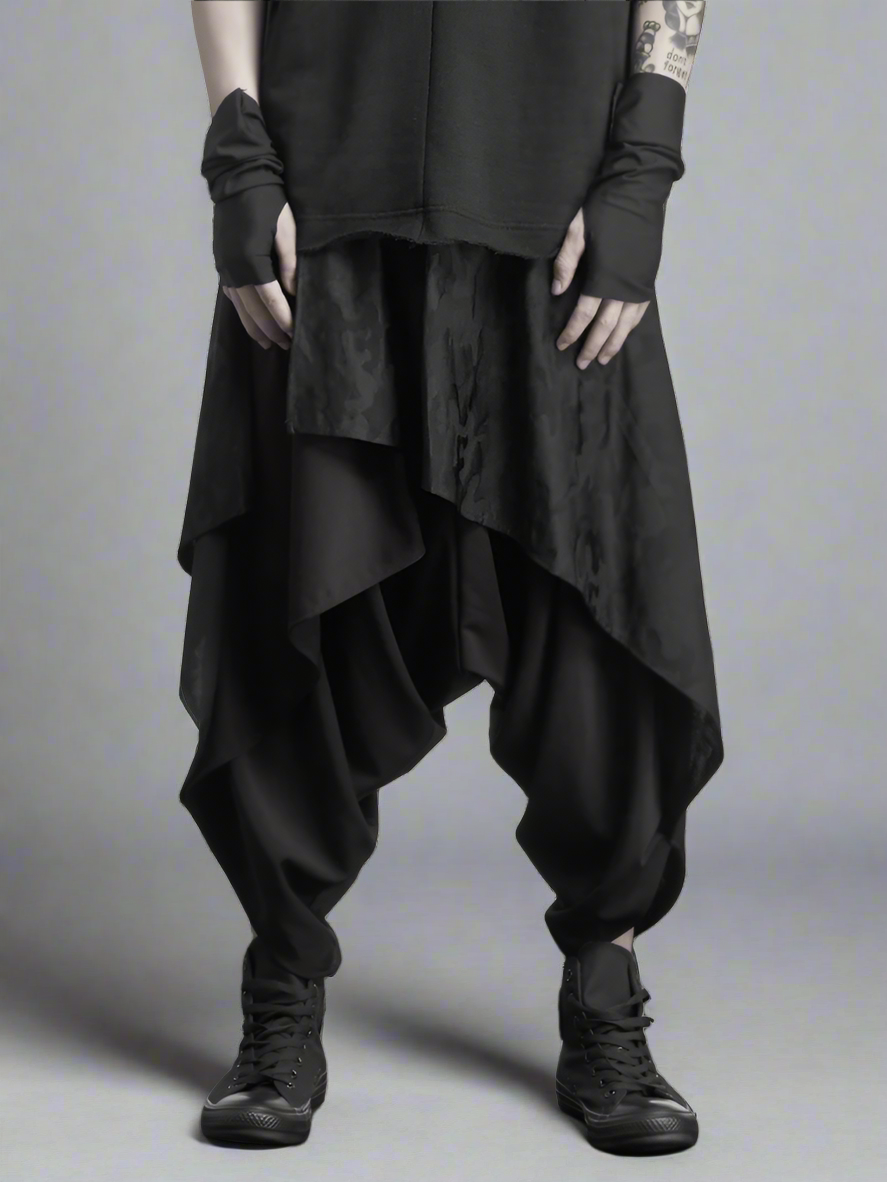 Japanese kendo style loose wide-leg pants