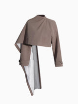 Cape-style streamer shawl slim-fitting short coat