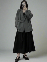 Dark designer splicing texture loose cardigan jacket