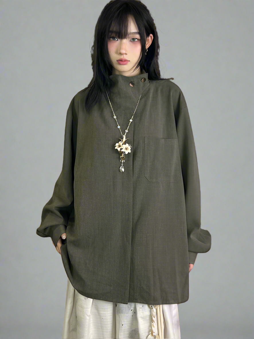 Half-neck base thin style shirt