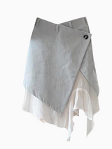 American-style gray asymmetrical skirt