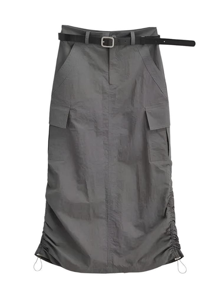 High waist retro cargo skirt