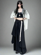 Hakama summer new high-waisted wide-leg culottes