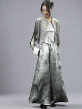 Retro silver niche design wide pants