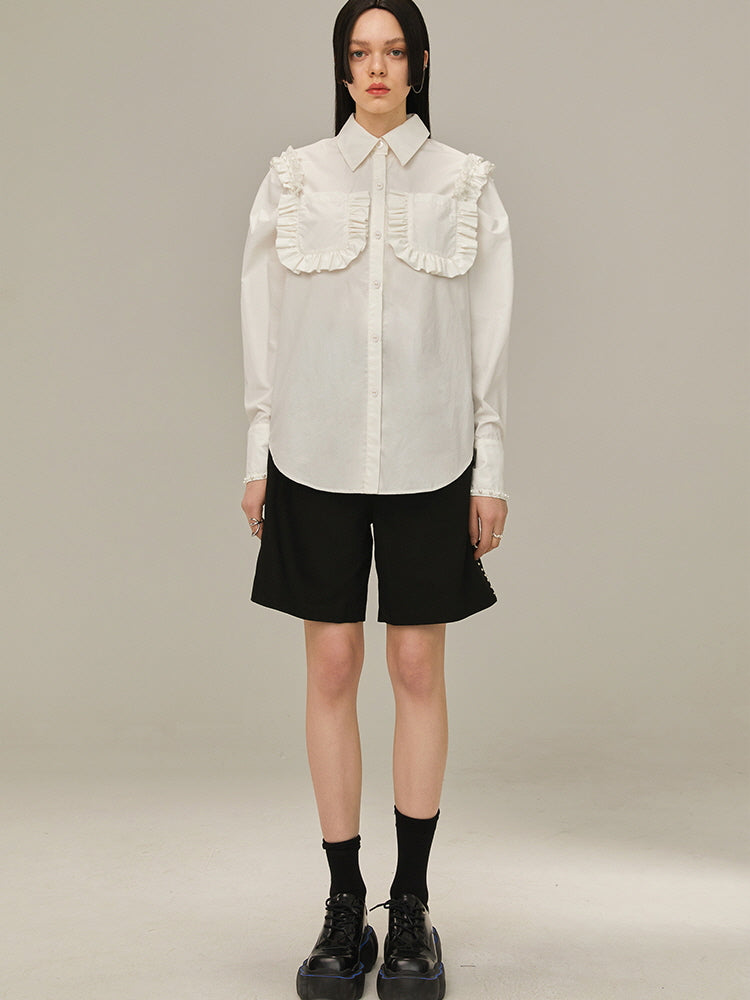 Multi-layered lace shirt