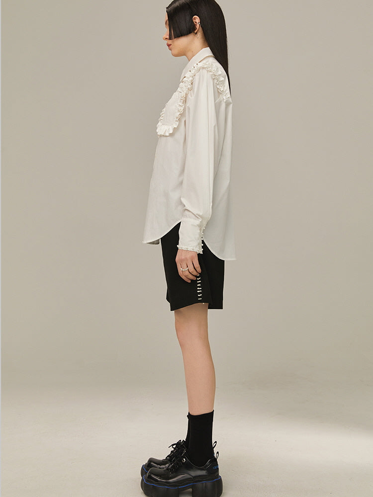 Multi-layered lace shirt