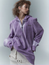 Shoulder drawstring hoodie Jacket