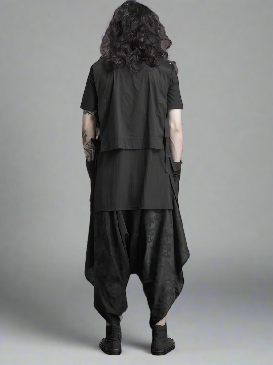 Japanese kendo style loose wide-leg pants