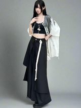 Hakama summer new high-waisted wide-leg culottes