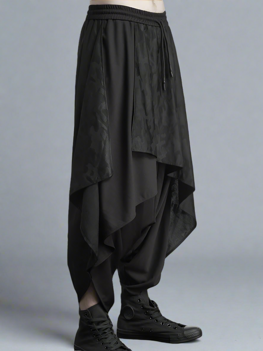 Japanese kendo style loose wide-leg pants