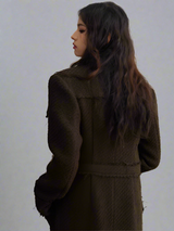 Distressed long woolen coat