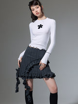 Irregular A-line ruffle skirt