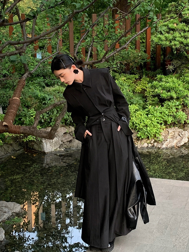 Avant-garde long shirt dress