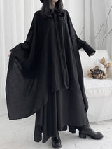 Original niche design asymmetric loose long shirt top