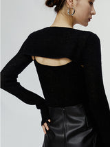 Buckle suspender shawl two-piece knit wear