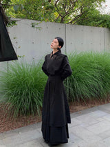 Avant-garde long shirt dress