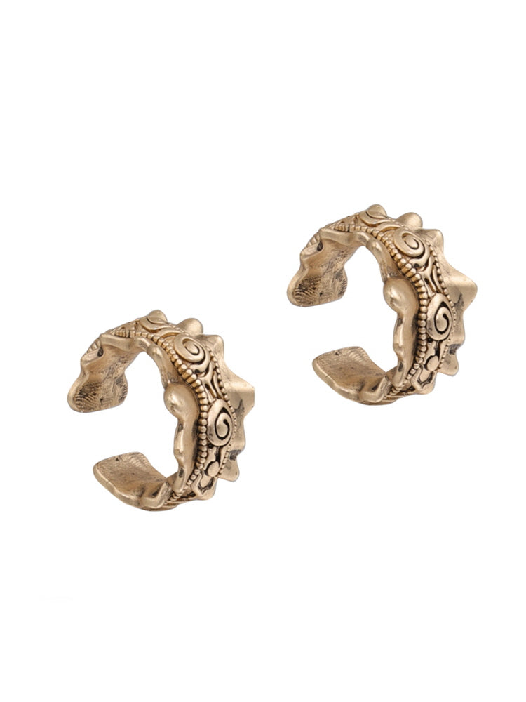 Vintage high-end wrinkled ear cuffs