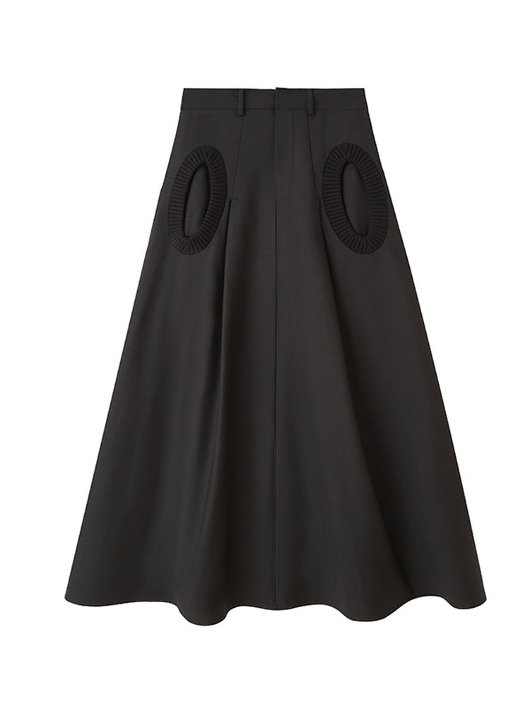 Circle pocket A-line skirt