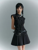 Punk vintage hollowed out  qipao dress