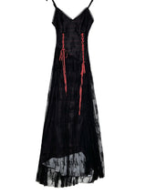 Romantic french black slip dress