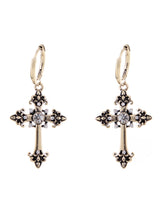 Punk babes cross earrings gold/silver