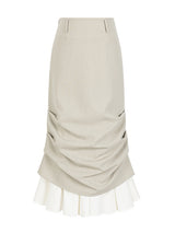 Double-layered pleated skirt