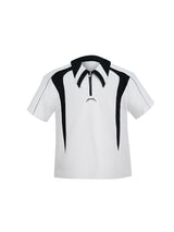 Short sleeve polo metallic design T-shirt