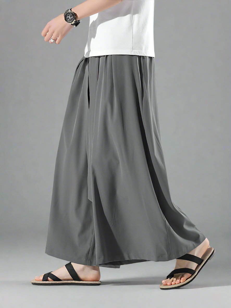 Ice silk big wide-leg loose straight pants