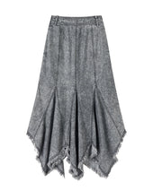 Original design fluffy denim skirt