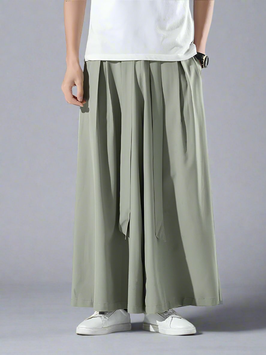 Ice silk big wide-leg loose straight pants