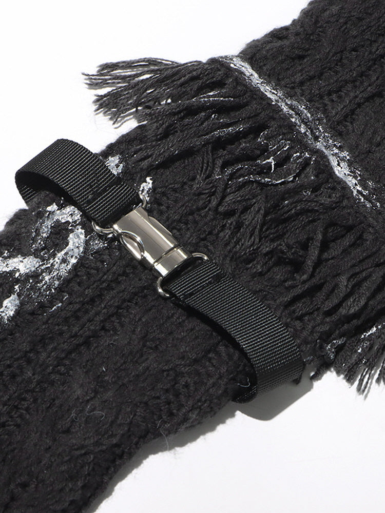 Belt bayonet hot stamping hole knitted sweater