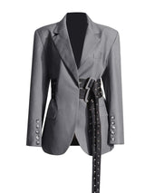 New niche design lapel lace-up blazer